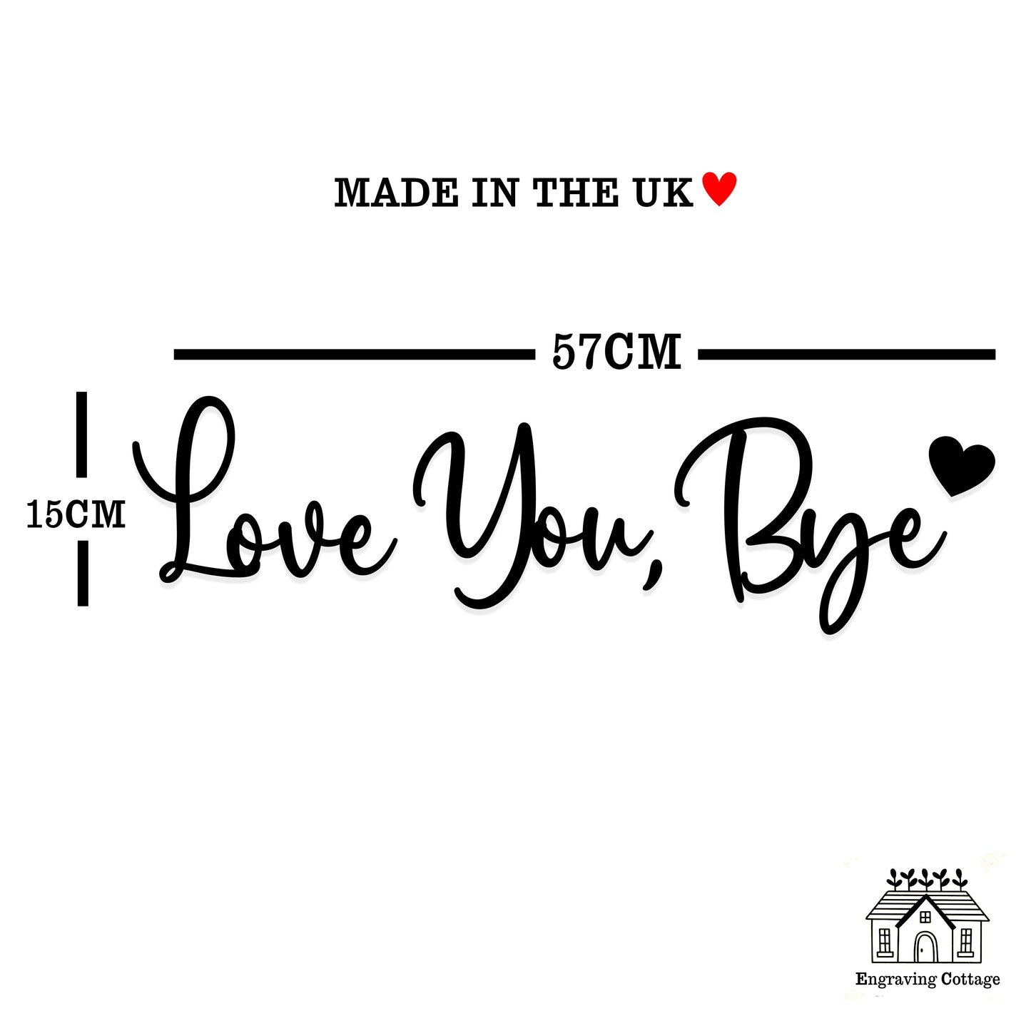 Love You, Bye π€ Painted Wooden Script Entryway Hallway Sign Letters Painted Black, White or Natural