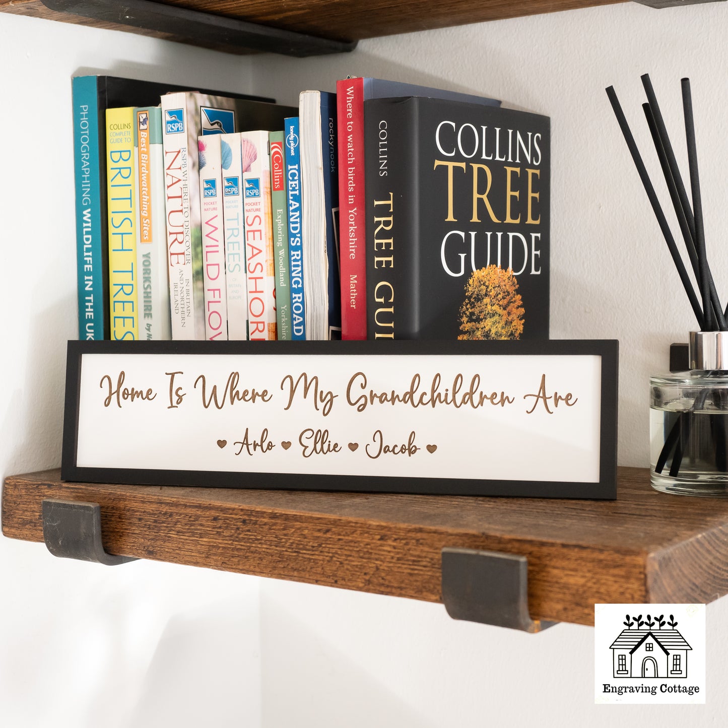 Framed Home Is Where My Grandchildren Are Painted Wooden Sign For Home Cute Small Family Sign Gift