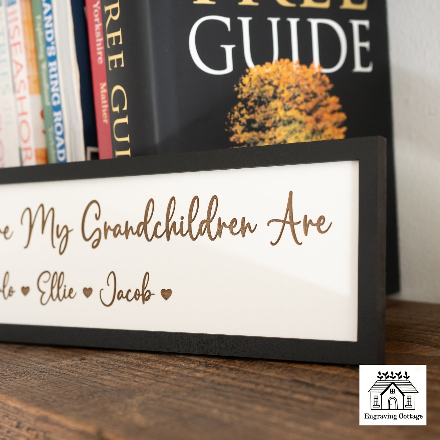 Framed Home Is Where My Grandchildren Are Painted Wooden Sign For Home Cute Small Family Sign Gift