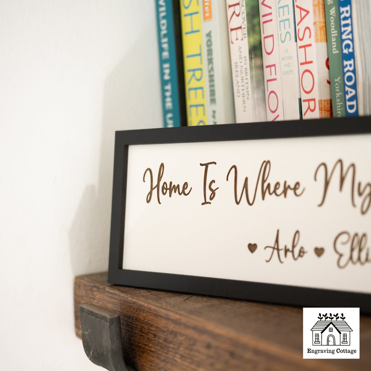 Framed Home Is Where My Grandchildren Are Painted Wooden Sign For Home Cute Small Family Sign Gift