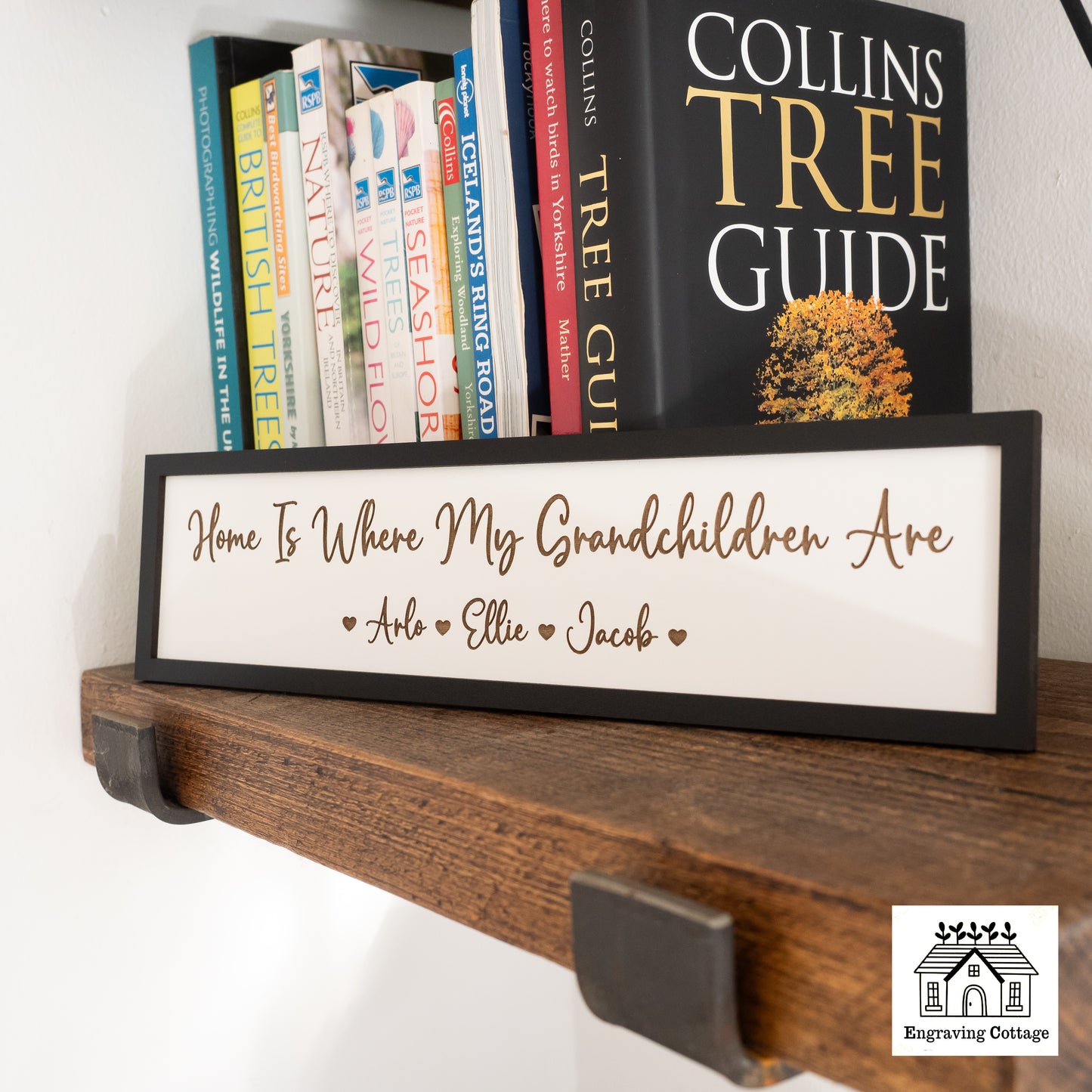 Framed Home Is Where My Grandchildren Are Painted Wooden Sign For Home Cute Small Family Sign Gift