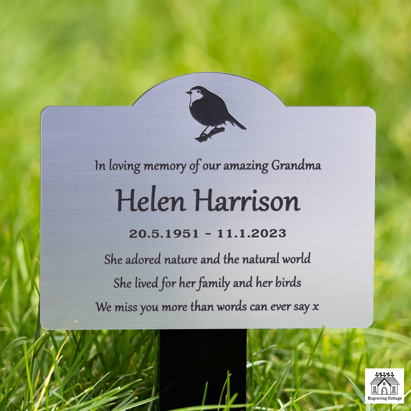 Engraved Memorial Plaque Grave / Tree Marker
