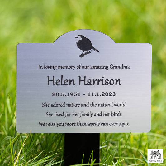 Engraved Memorial Plaque Grave / Tree Marker