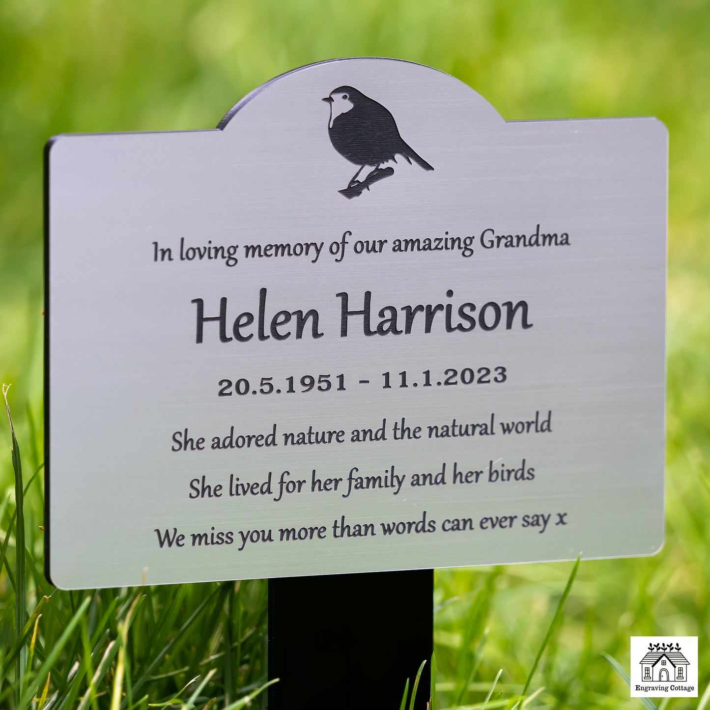 Engraved Memorial Plaque Grave / Tree Marker