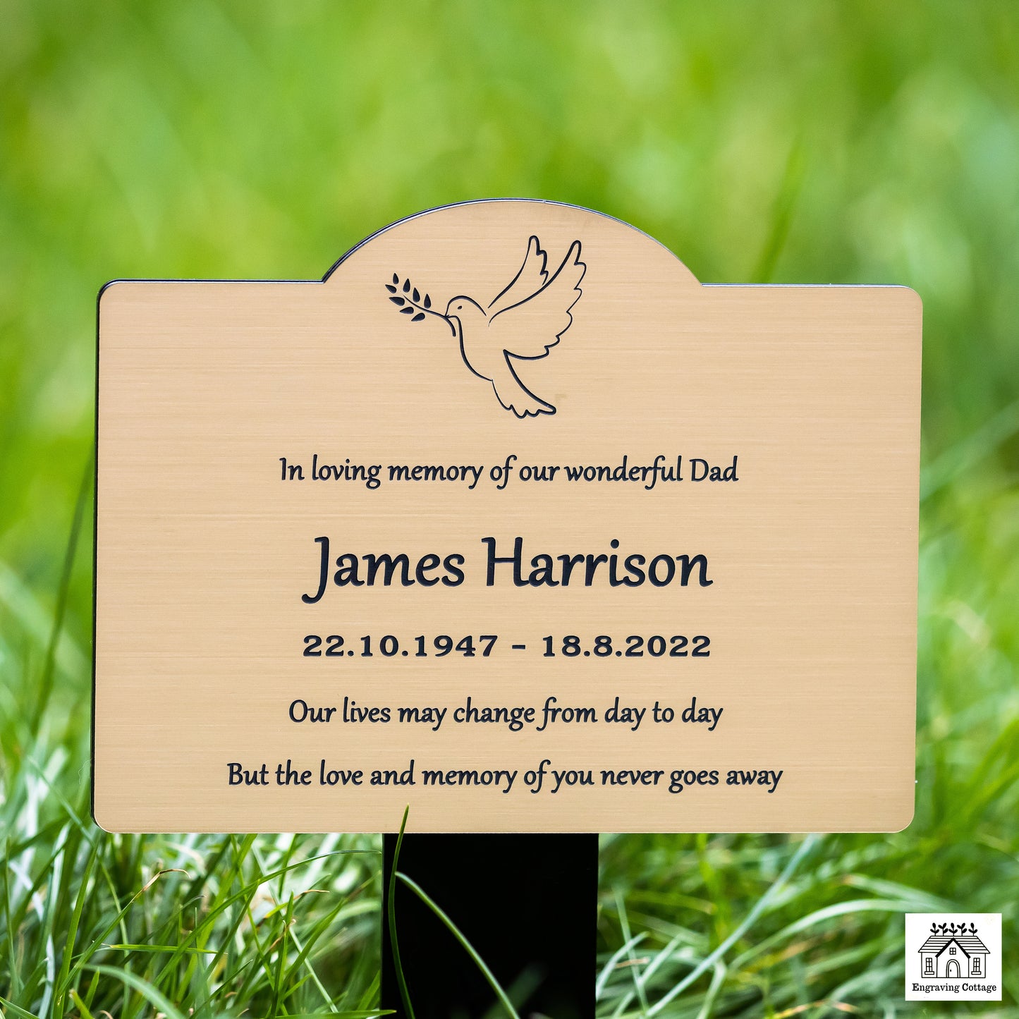 Engraved Memorial Plaque Grave / Tree Marker