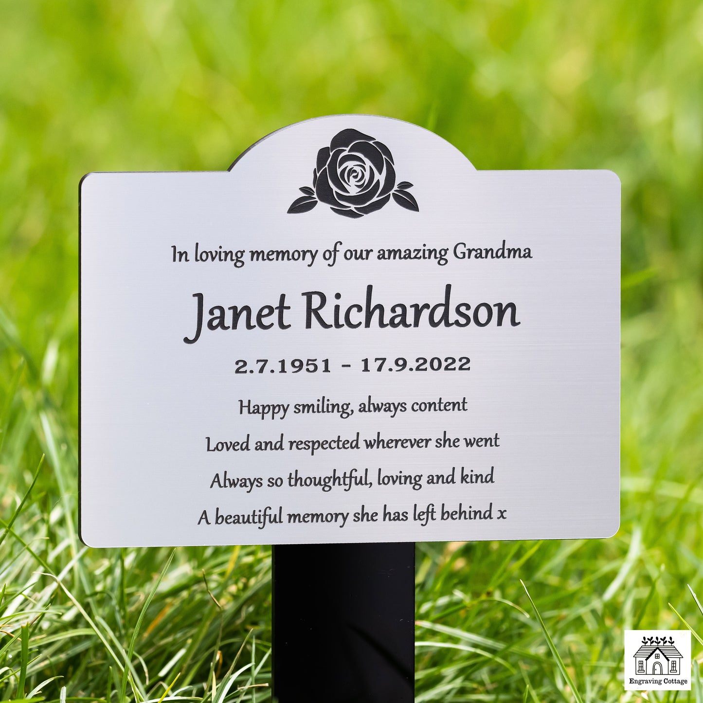 Engraved Memorial Plaque Grave / Tree Marker