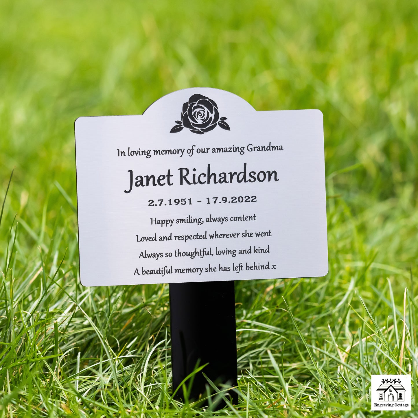 Engraved Memorial Plaque Grave / Tree Marker