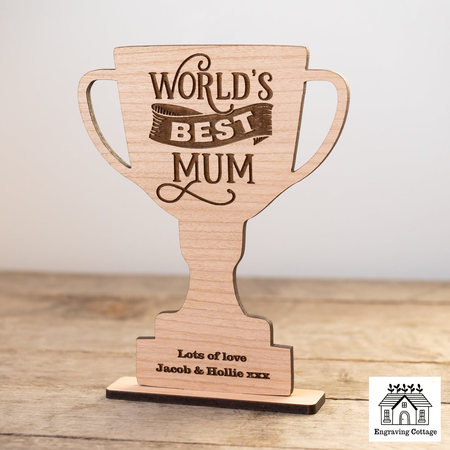 Worlds Best Mum Wooden Trophy Award Gift For Mum Birthday Mothers Day Funny Present