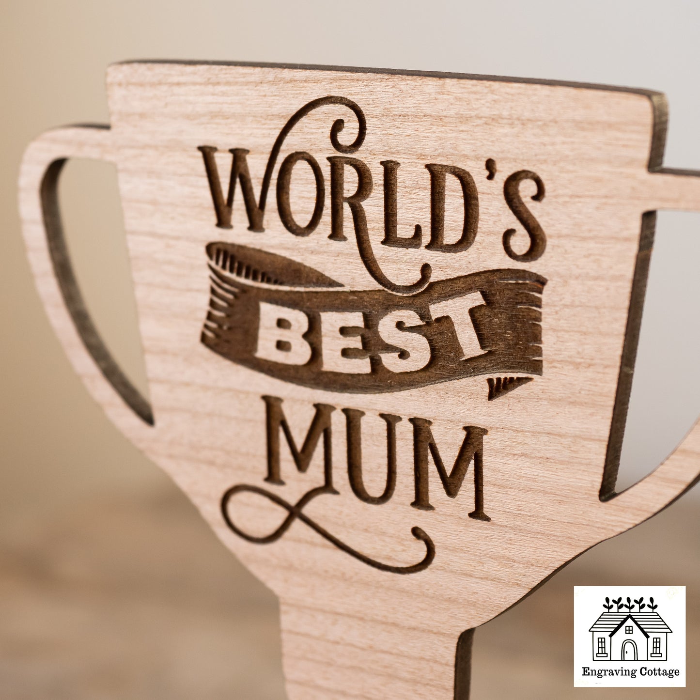 Worlds Best Mum Wooden Trophy Award Gift For Mum Birthday Mothers Day Funny Present