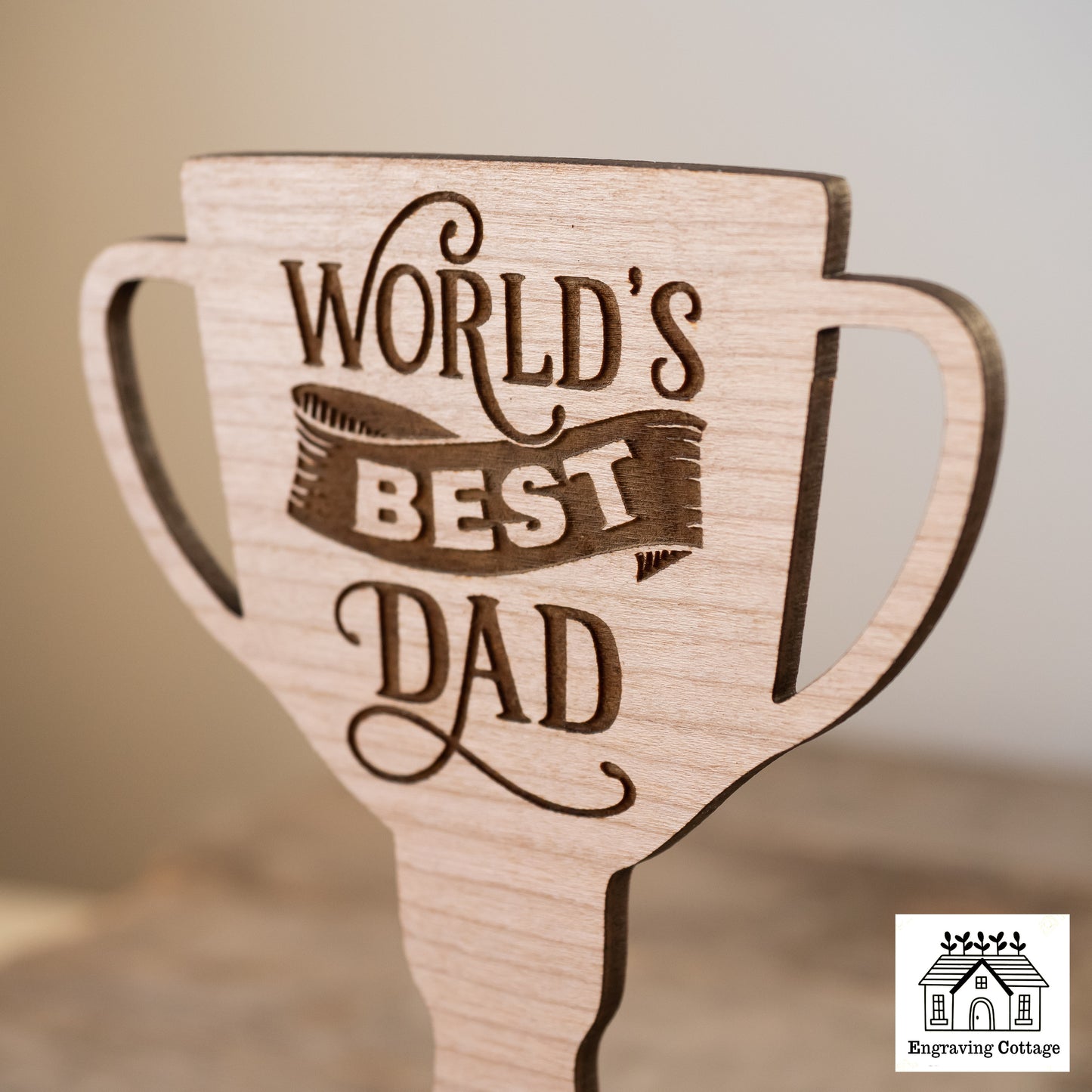 Worlds Best Dad Wooden Trophy Award Gift For Dad Birthday Fathers Day Funny Present