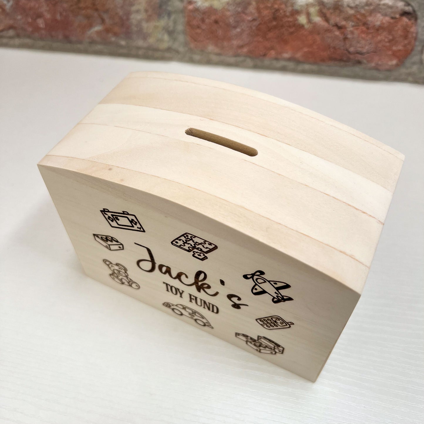 Personalised Wooden Money Box Piggy Bank Children's Keepsake Gift