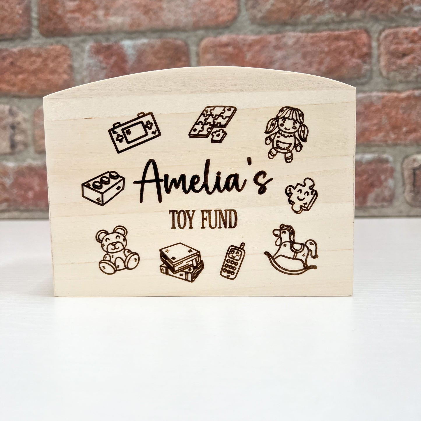 Personalised Wooden Money Box Piggy Bank Children's Keepsake Gift