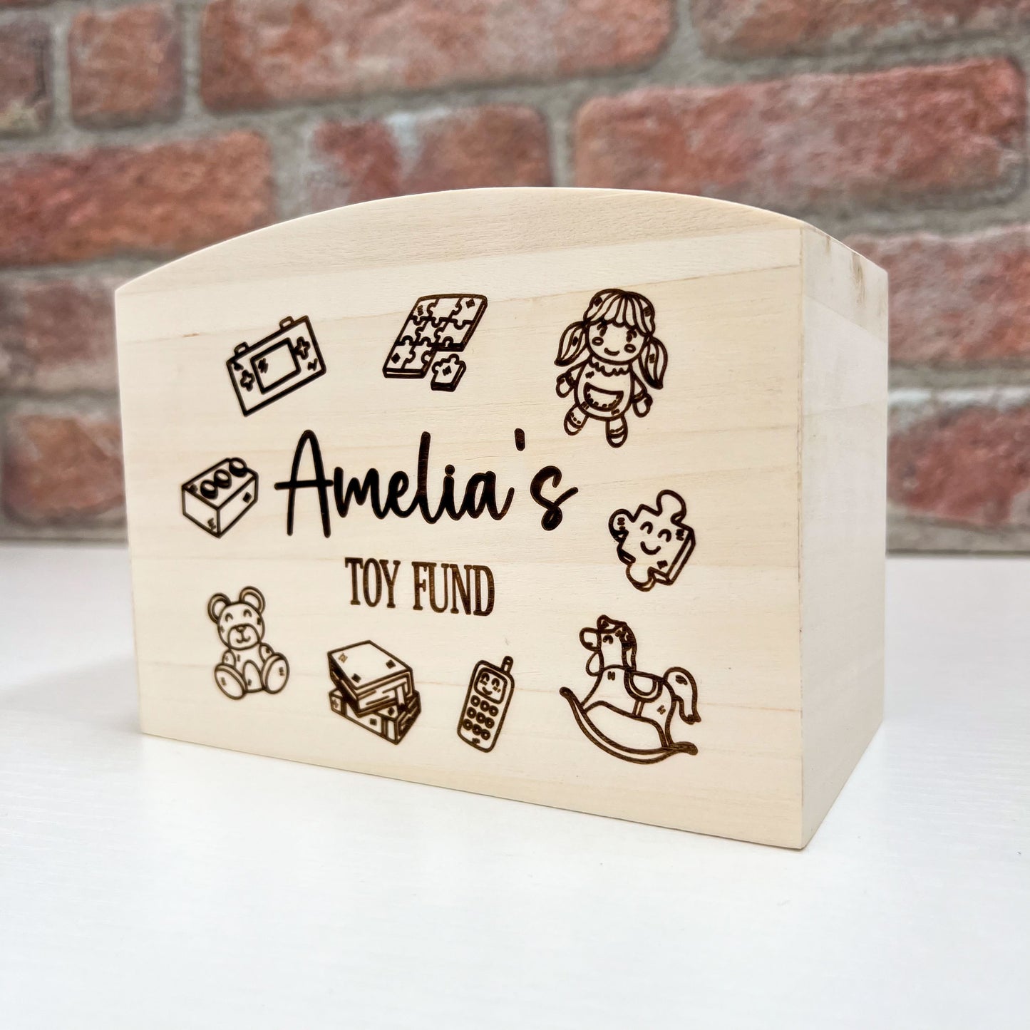 Personalised Wooden Money Box Piggy Bank Children's Keepsake Gift