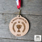 Wooden Sports Day / Running Event Medals 55mm Complete With Ribbon Eco No Waste Sustainable Awards & Medals