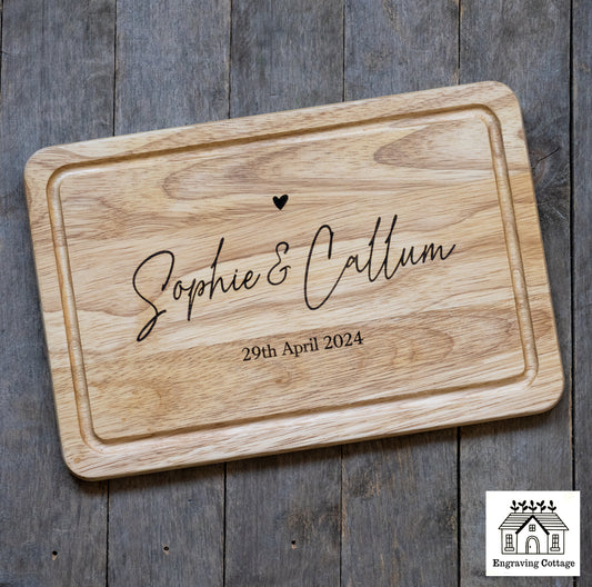 Personalised Chopping Board For Couples, Gift For Couples, Christmas, Wedding, Engagement, Housewarming Present