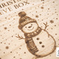 Luxury Engraved Christmas Eve Box Children's Gift Ready To Fill Stocking Filler With Snowman Design