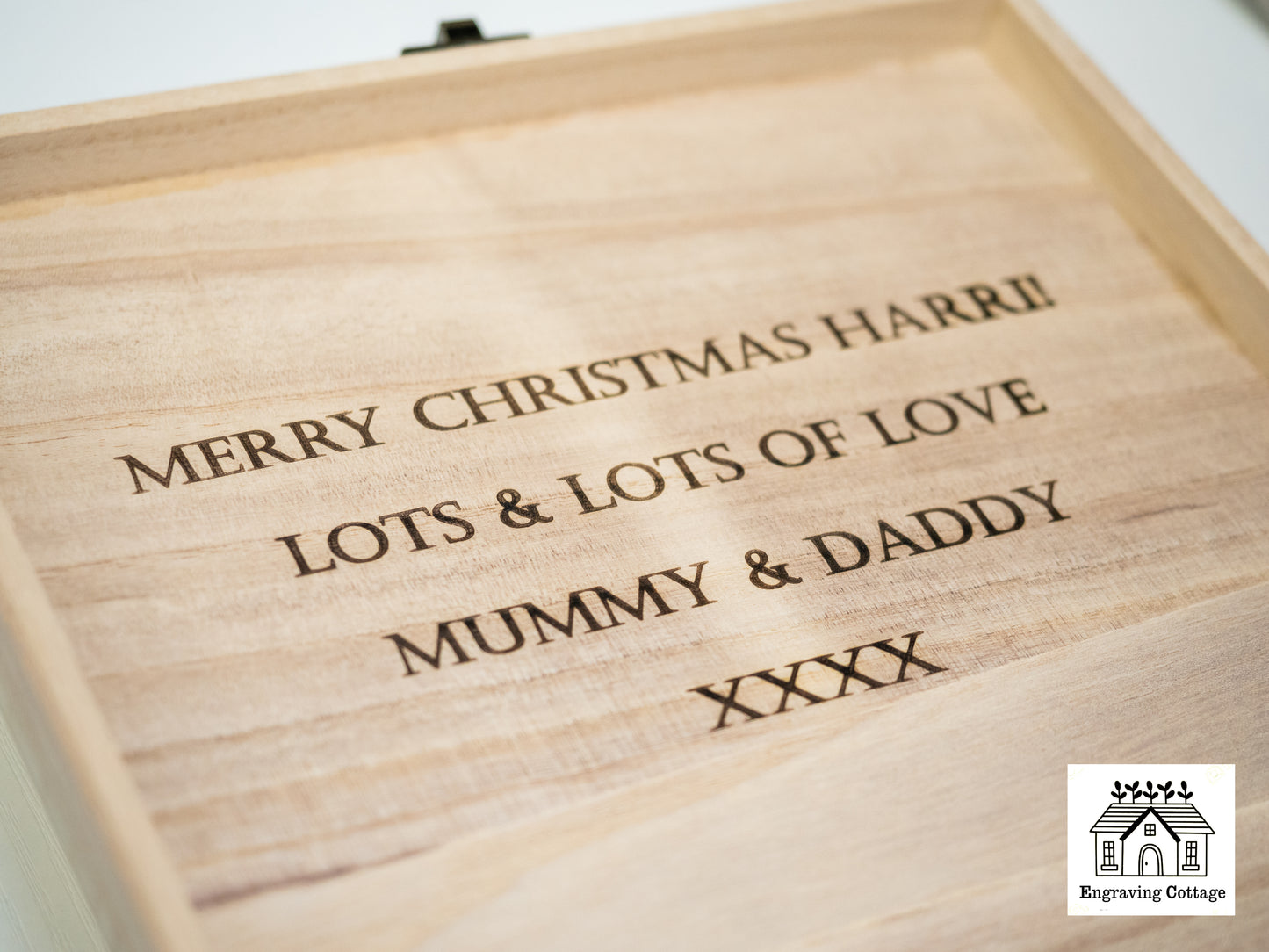 Luxury Engraved Christmas Eve Box Children's Gift Ready To Fill Stocking Filler With Snowman Design