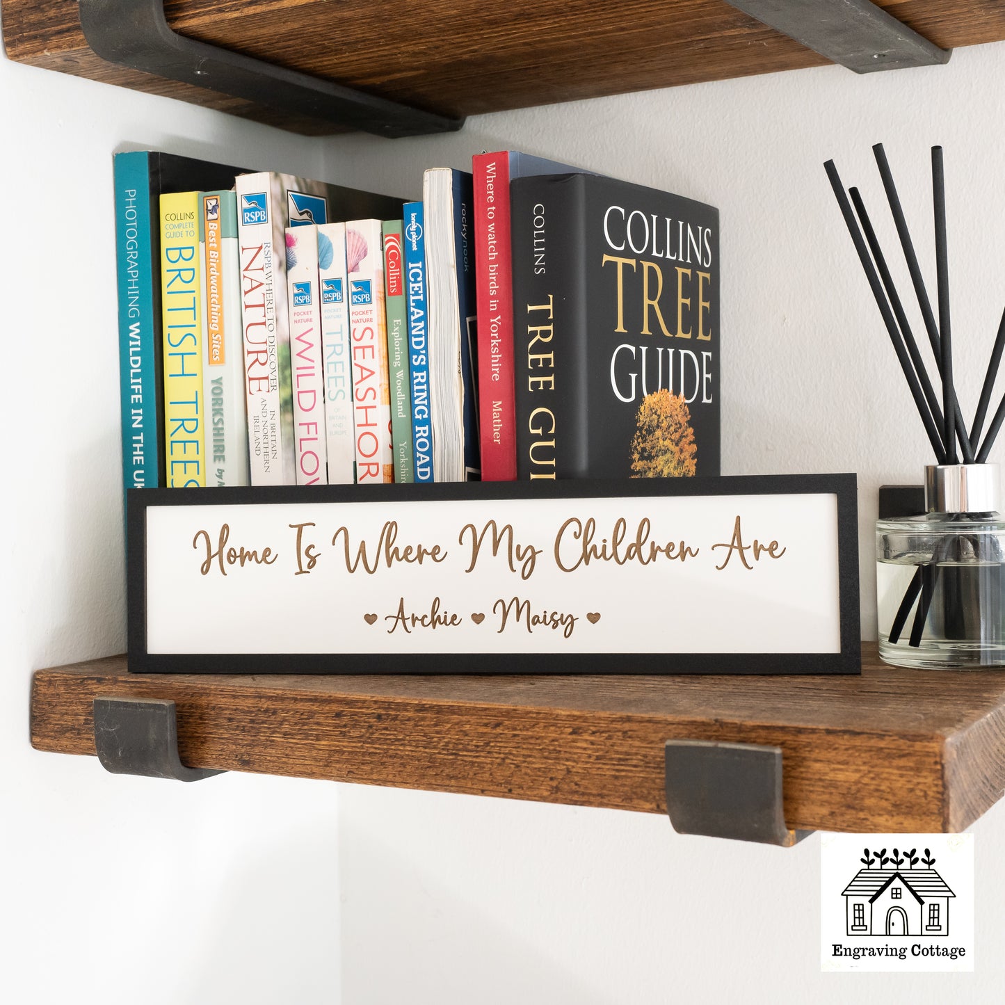 Framed Home Is Where My Children Are Painted Wooden Sign For Home Cute Small Family Sign