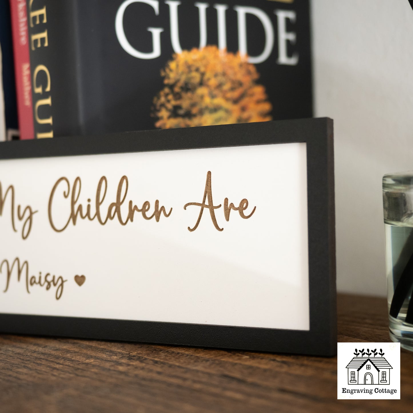Framed Home Is Where My Children Are Painted Wooden Sign For Home Cute Small Family Sign