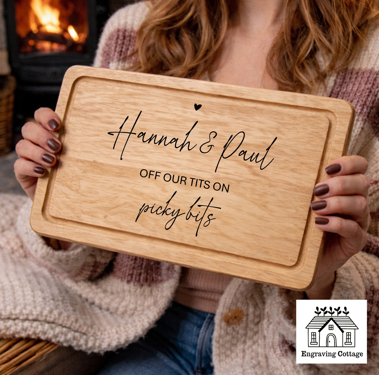 Picky Bits Personalised Chopping Board Funny Gift, Cheese / Charcuterie Board Valentines / Anniversary Foodie Couples Present