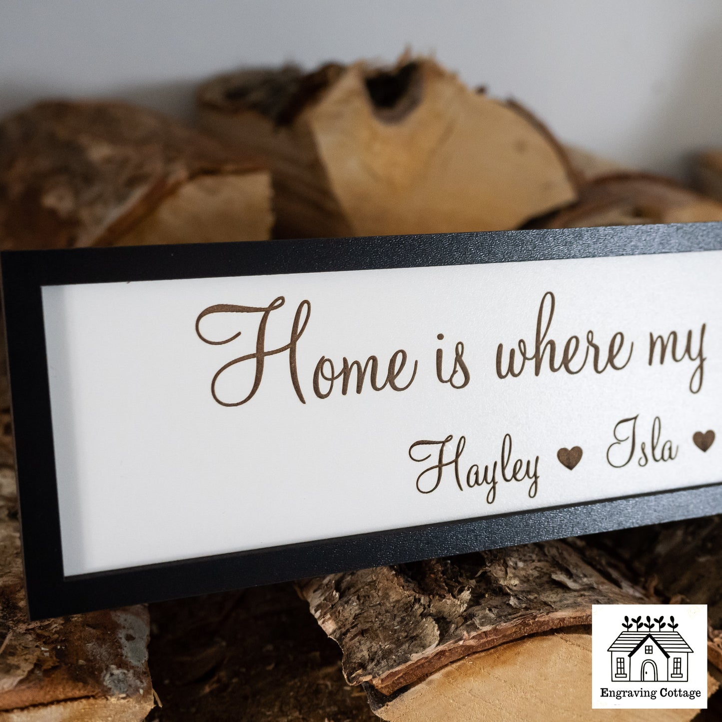 Home Is Where My Girls Are Wooden Sign For Home Cute Small Family Sign Gift