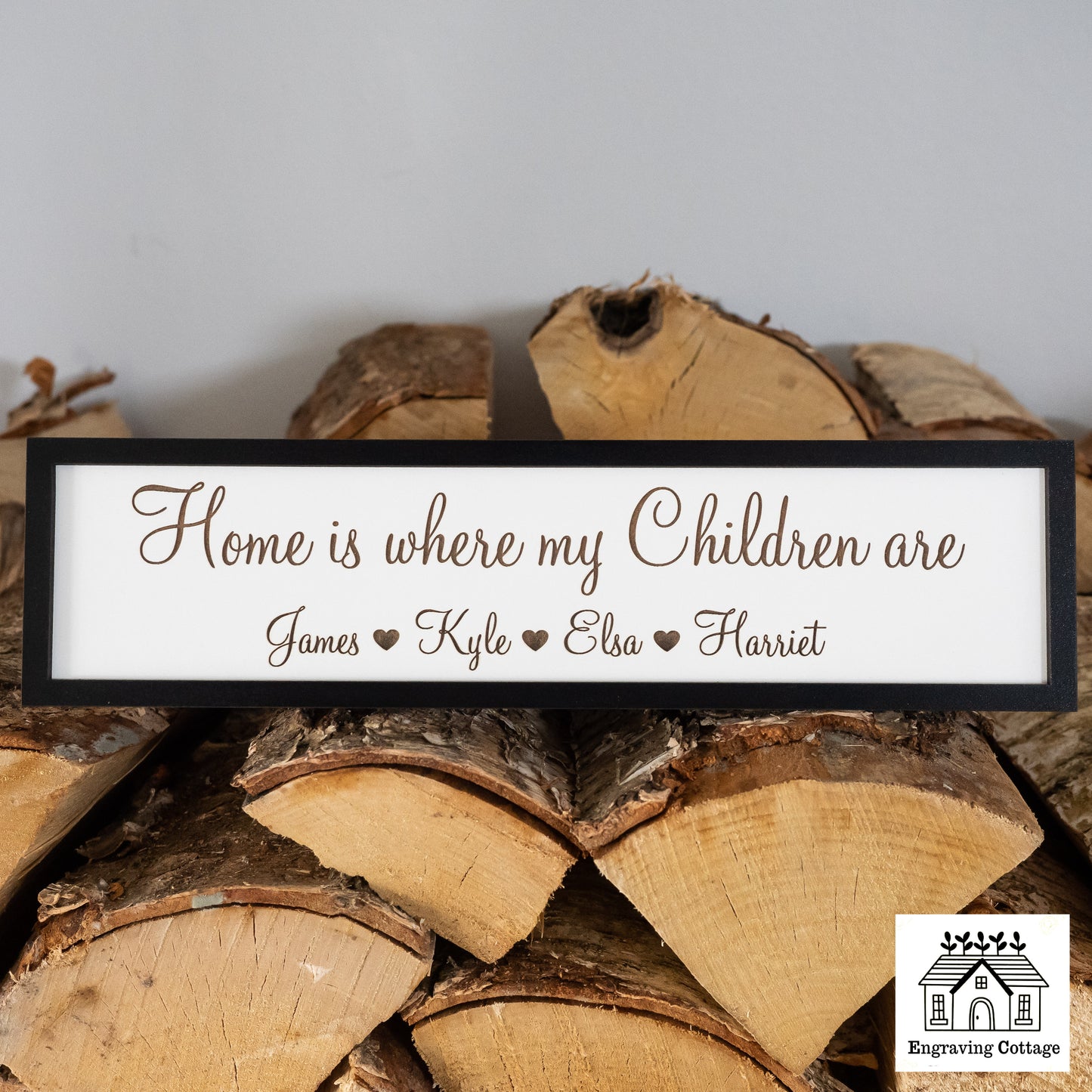 Home Is Where My Children Are Painted Wooden Sign For Home Cute Small Family Sign Gift