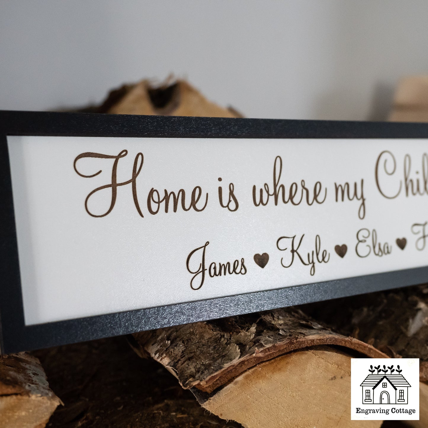 Home Is Where My Children Are Painted Wooden Sign For Home Cute Small Family Sign Gift