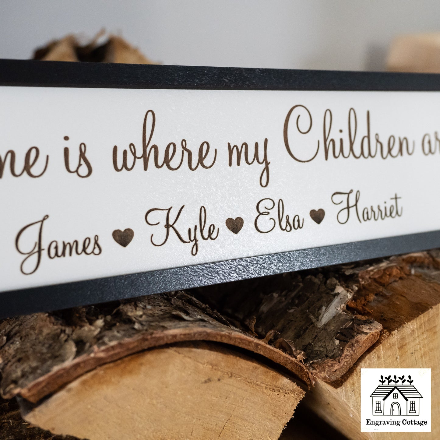 Home Is Where My Children Are Painted Wooden Sign For Home Cute Small Family Sign Gift