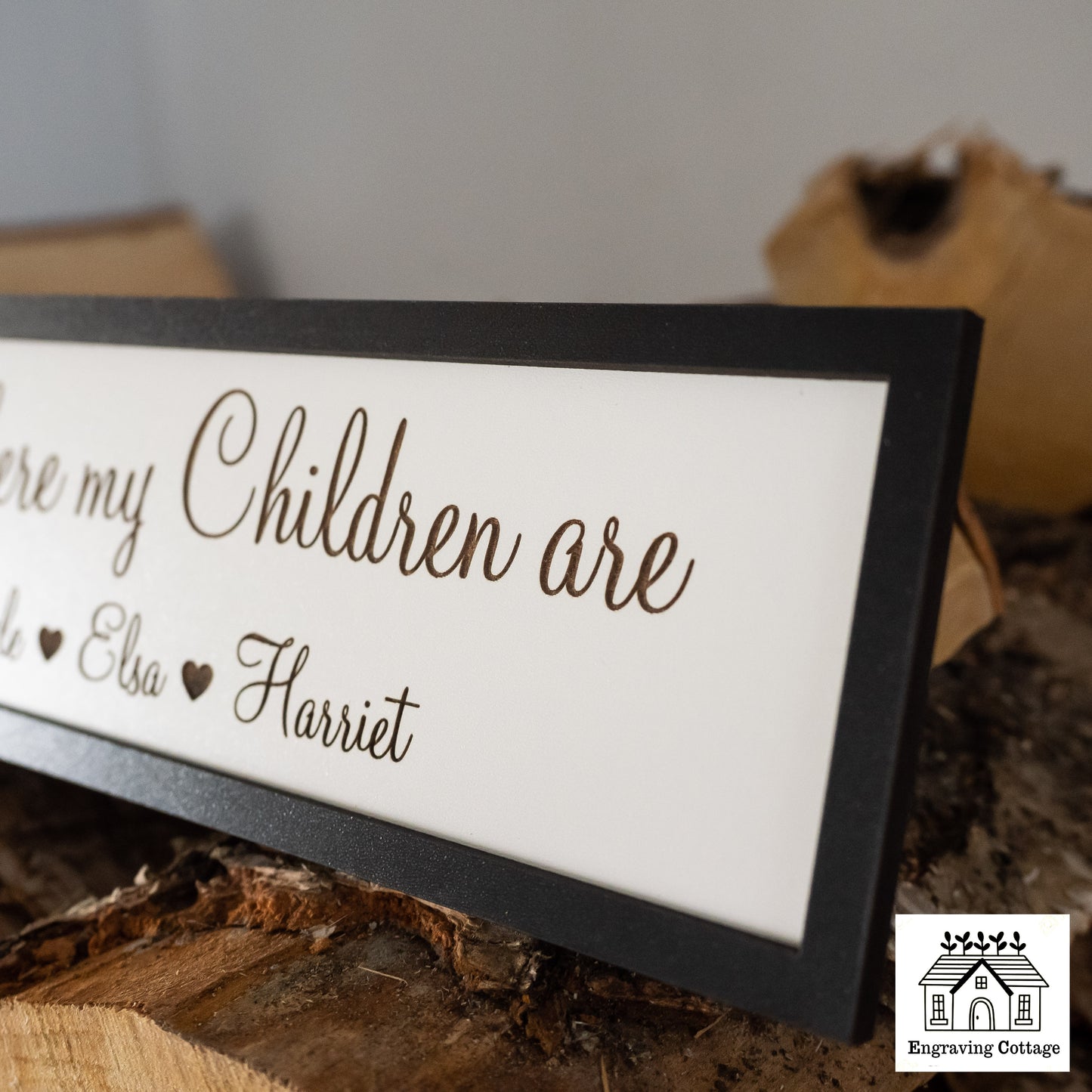 Home Is Where My Children Are Painted Wooden Sign For Home Cute Small Family Sign Gift